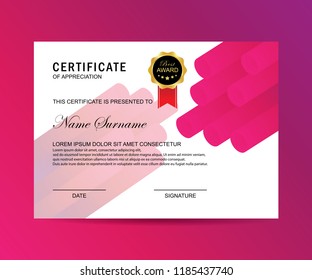 Modern certificate with trendy design