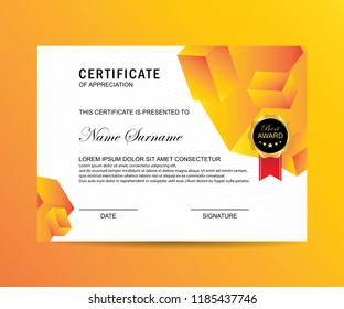 Modern certificate with trendy design