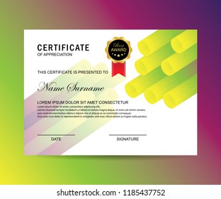 Modern certificate with trendy design