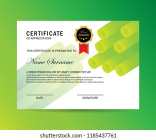 Modern certificate with trendy design