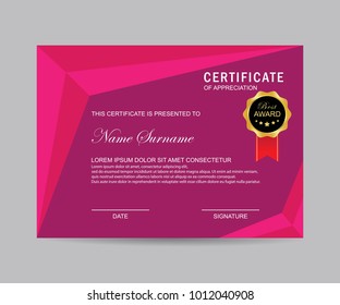 Vector Template Certificatemodern Diploma Stock Vector (Royalty Free ...