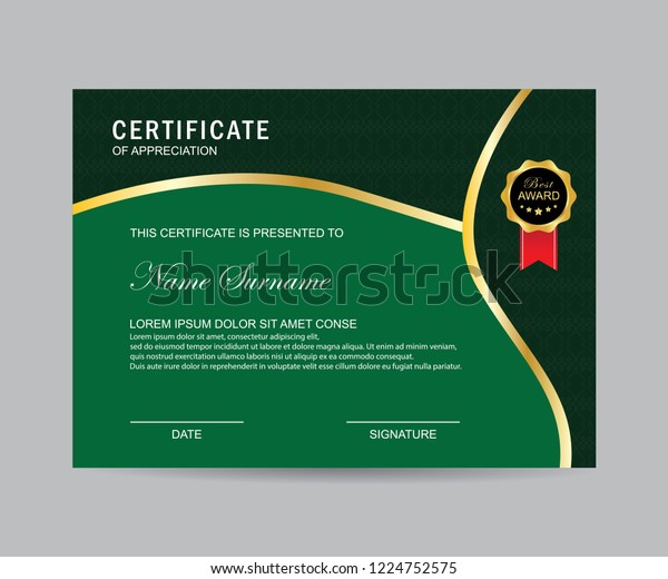 Modern Certificate Vector Stock Vector (Royalty Free) 1224752575 Shutterstock