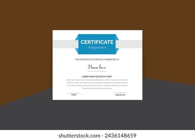 Plantilla de diseño vectorial de certificado moderno 