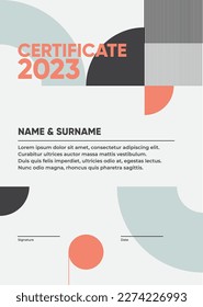 Moderne Zertifikatsvektorvorlage. Minimale geometrische Konstruktion. 
