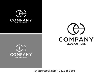 abstrakte, moderne, CH- oder HC-Logo-Vorlage für Monogramme