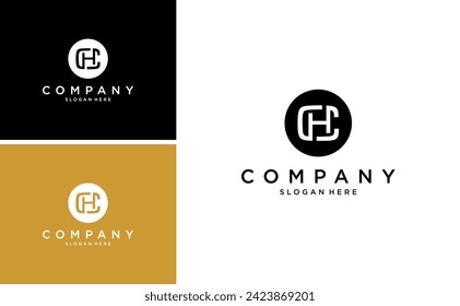 modern CH or HC logo abstract monogram vector  template