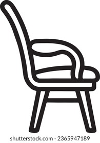 Modern Chair Design for Stylish Home Interior - Furniture Outline Icon