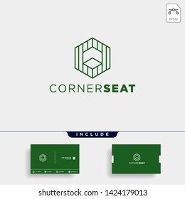 modern chair logo design vector icon element isolated