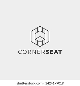 modern chair logo design vector icon element isolated