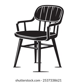 Modern chair silhouette isolated on white background