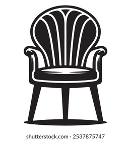 Modern chair silhouette on white background