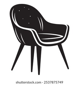 Modern chair silhouette on white background