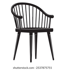 Modern chair silhouette on white background