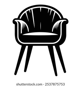 Modern chair silhouette on white background