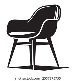 Modern chair silhouette on white background