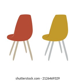 Modern chairs vector illustration on white background.