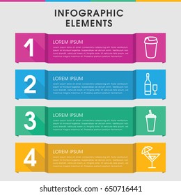 Modern champagne infographic template. infographic design with champagne icons includes drink. can be used for presentation, diagram, annual report, web design.