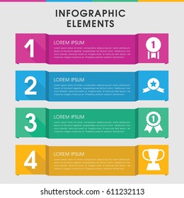 Modern champion infographic template. infographic design with champion icons includes trophy. can be used for presentation, diagram, annual report, web design. 