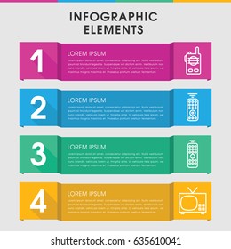 Modern channel infographic template. infographic design with channel icons includes remote control. can be used for presentation, diagram, annual report, web design.