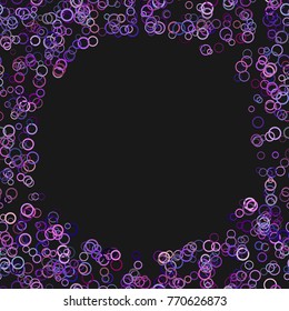 Modern chaotic circle background - trendy vector design from circles in purple tones with shadow effects