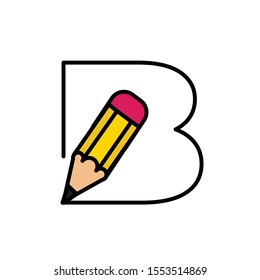 Modern character b logo emblem