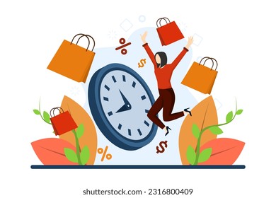 Modern character illustration of sale alert. Final Offer Sale. Easy to edit and customize. Modern flat design concept of web page, homepage, mobile app, UI. cartoon character flat style illustration.