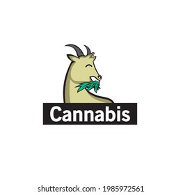 modern character logo design for goat cannabis