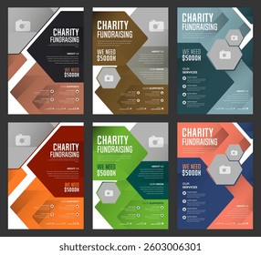 Modern Charity Flyer Template for Social Awareness Donation Events and Nonprofit Campaigns Designed for Community Outreach and Fundraising Editable Vector EPS Format for Print and Online Use.