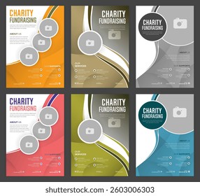 Modern Charity Flyer Template for Social Awareness Donation Events and Nonprofit Campaigns Designed for Community Outreach and Fundraising Editable Vector EPS Format for Print and Online Use.