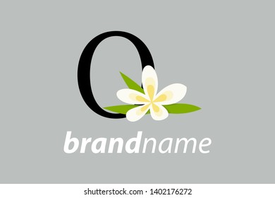Modern and Charming logo design Initial O with yellow flower.
