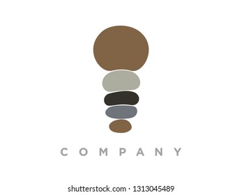 Modern and Charming logo design rock balance in white background.