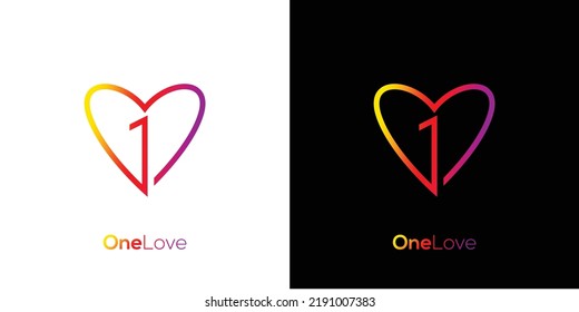 Modern and charming one love logo design