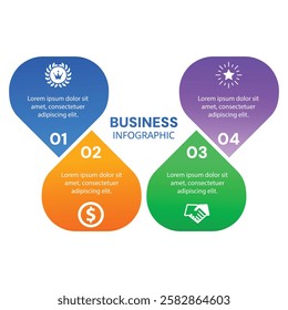 Modern chart list 4 step infographic success template with icons designed