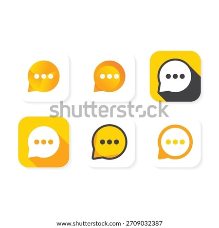 Modern chat app logo with clean blue message icons.