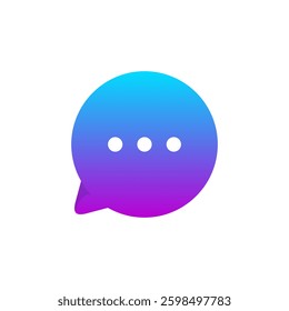Modern Chat Bubble Icon with Blue-Violet Gradient. Vector icon of a chat bubble featuring a smooth blue-to-violet gradient, giving it a sleek and modern look. 