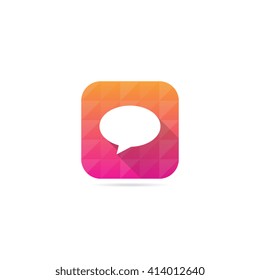 Modern Chat Bubble Icon With Long Shadow