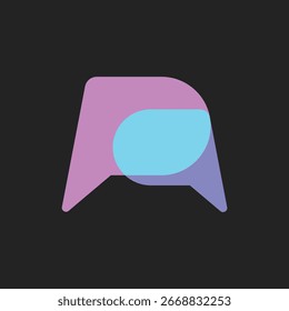 Modern Chat Bubble Icon with Pink Cyan Gradient Design