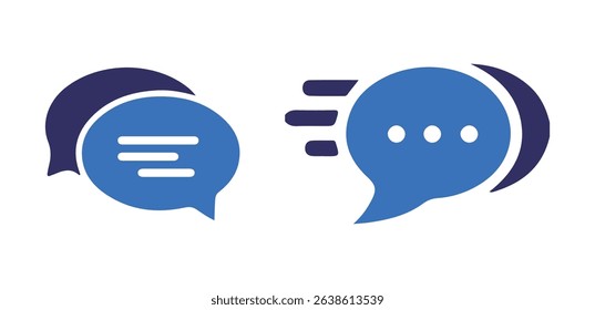 Modern Chat Bubble Icon Set – Messaging and Communication Symbols. vector illustration