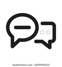 Icono de chat moderno que representa herramientas de comunicación, mensajería, discusión e interacción en línea
