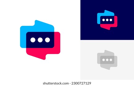 Modern chat talk, bubble talk, testimonial review, communication, dialogue, discussion and talk logo design vector