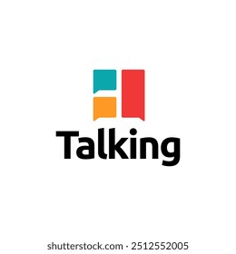 Modern Chat Talk Logo Design Vector Template