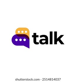 Modern Chat Talk Logo Design Vector Template