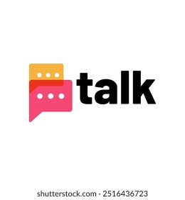 Modern Chat Talk Logo Design Vector Template
