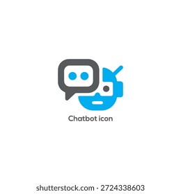 Icono moderno de chatbot en estilo minimalista plano, ilustración de concepto de inteligencia artificial, diseño de Vector simple para asistencia digital, comunicación y soluciones tecnológicas

