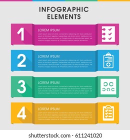 Modern check infographic template. infographic design with check icons includes medical clipboard, eye test. can be used for presentation, diagram, annual report, web design. 