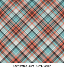 Modern check plaid fabric texture seamless pattern. Vector illustration.