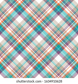 Modern check plaid fabric texture seamless pattern. Flat design. Vector illustration.