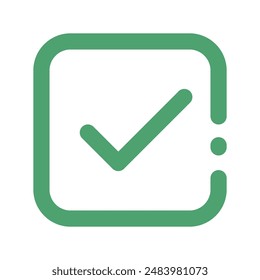 Icono de la Casilla de verificación moderna. Decisión o selección. Vector.