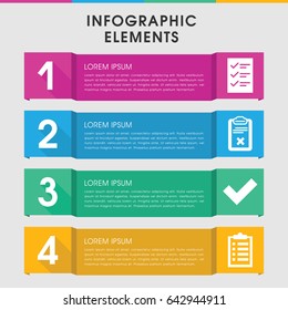 Modern checkbox infographic template. infographic design with checkbox icons includes clipboard, checklist. can be used for presentation, diagram, annual report, web design.