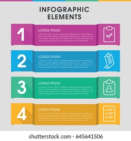 Modern checkbox infographic template. infographic design with checkbox icons includes clipboard. can be used for presentation, diagram, annual report, web design.